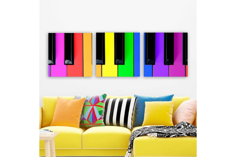 Dekorativ Canvasbilde 3-Deler 30x30 cm, Flerfarget