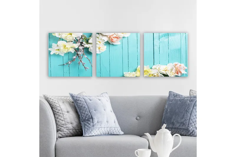 Dekorativ Canvasbilde 3-Deler 30x30 cm, Flerfarget