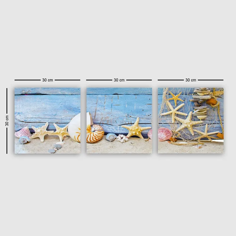 Dekorativ Canvasbilde 3-Deler 30x30 cm, Flerfarget