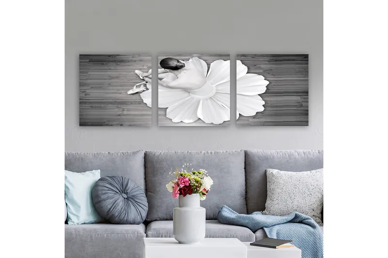 Dekorativ Canvasbilde 3-Deler 30x30 cm, Flerfarget