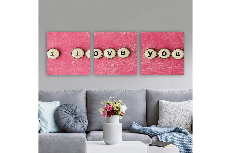 Dekorativ Canvasbilde 3-Deler 30x30 cm, Flerfarget