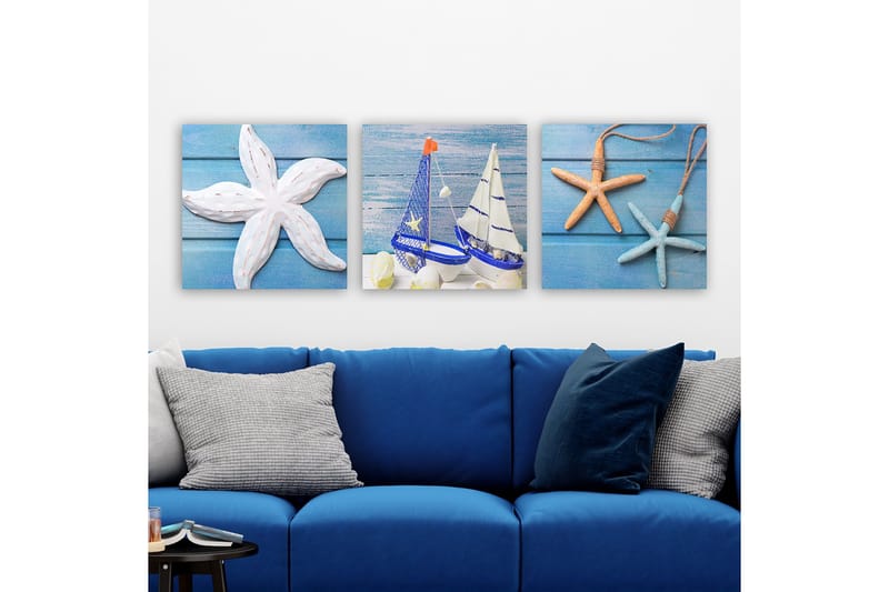 Dekorativ Canvasbilde 3-Deler 30x30 cm, Flerfarget