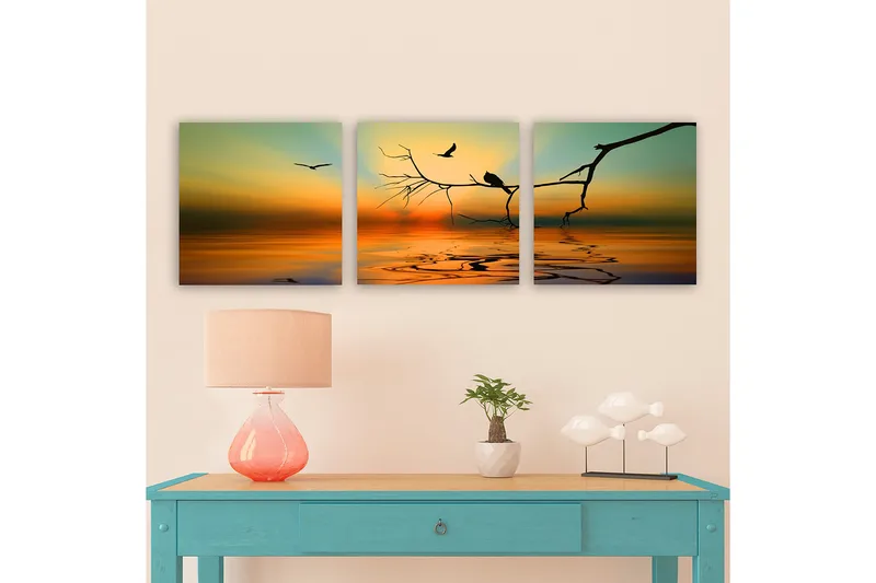 Dekorativ Canvasbilde 3-Deler 30x30 cm, Flerfarget