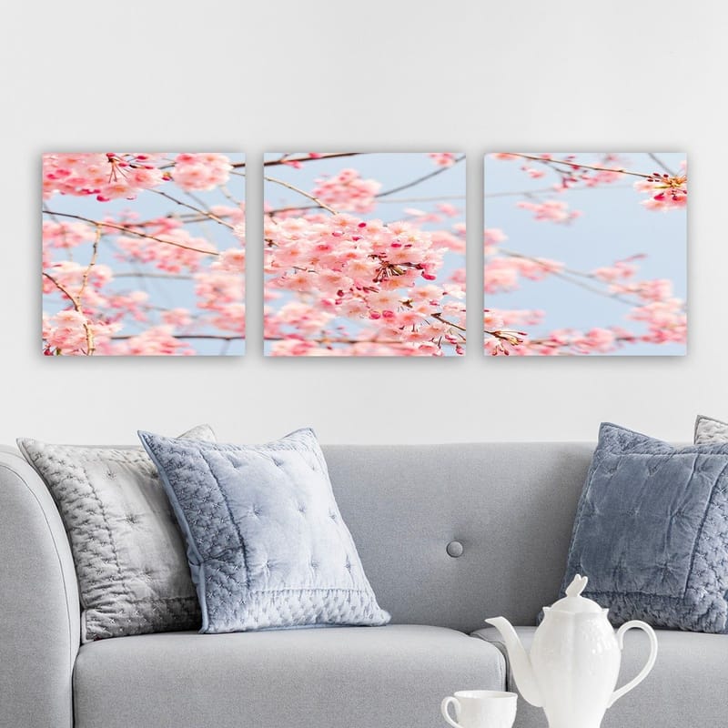 Dekorativ Canvasbilde 3-Deler 30x30 cm - Flerfarget - Interiør - Maleri & posters - Lerretsbilder