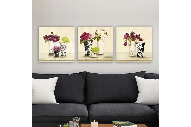 Dekorativ Canvasbilde 3-Deler 30x30 cm, Flerfarget