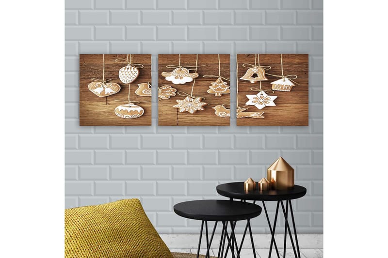 Dekorativ Canvasbilde 3-Deler 30x30 cm, Flerfarget