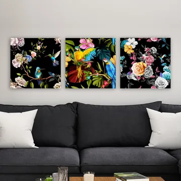 Dekorativ Canvasbilde 3-Deler 30x30 cm - Flerfarget - Interiør - Maleri & posters - Lerretsbilder