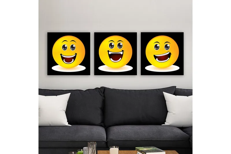 Dekorativ Canvasbilde 3-Deler 30x30 cm, Flerfarget