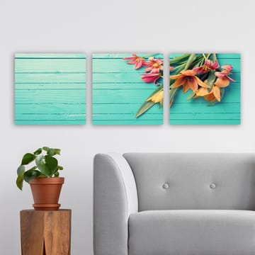 Dekorativ Canvasbilde 3-Deler 30x30 cm - Flerfarget - Interiør - Maleri & posters - Lerretsbilder