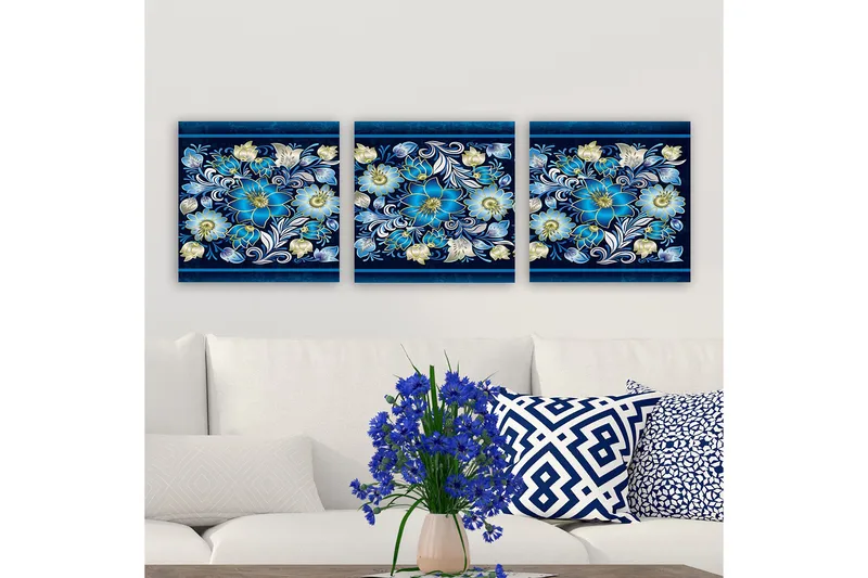 Dekorativ Canvasbilde 3-Deler 30x30 cm, Flerfarget