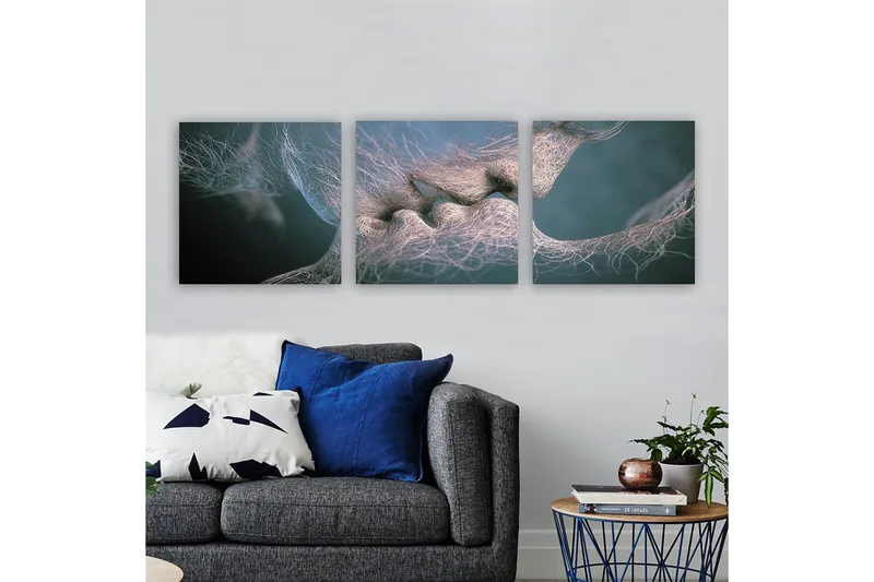 Dekorativ Canvasbilde 3-Deler 30x30 cm, Flerfarget