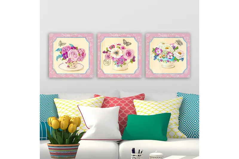 Dekorativ Canvasbilde 3-Deler 30x30 cm, Flerfarget