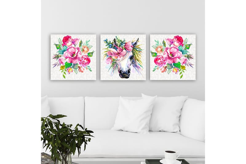 Dekorativ Canvasbilde 3-Deler 30x30 cm, Flerfarget