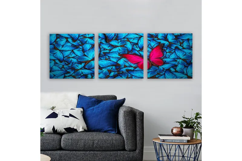 Dekorativ Canvasbilde 3-Deler 30x30 cm, Flerfarget