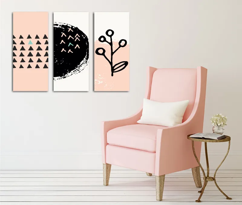 Dekorativ Canvasbilde 3-Deler 45x20 cm, Flerfarget