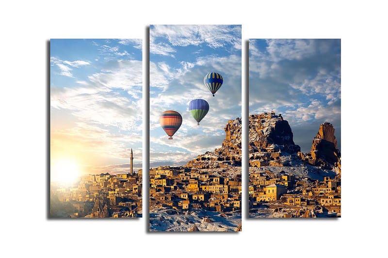 Dekorativ Canvasbilde 3-Deler 45x20 cm, Flerfarget