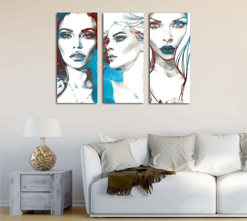 Dekorativ Canvasbilde 3-Deler 45x20 cm, Flerfarget