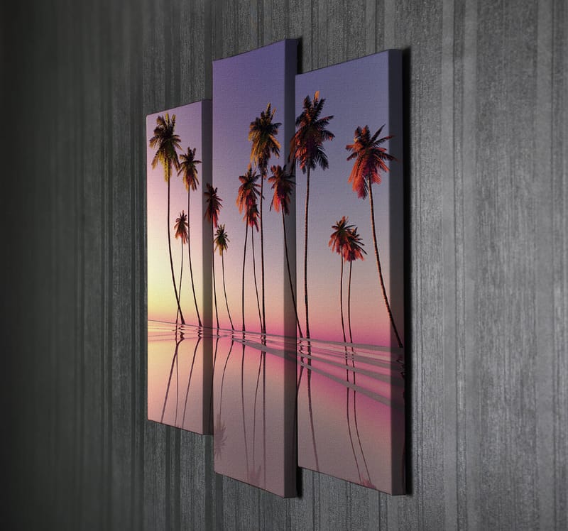 Dekorativ Canvasbilde 3-Deler 45x20 cm - Flerfarget - Interiør - Maleri & posters - Lerretsbilder