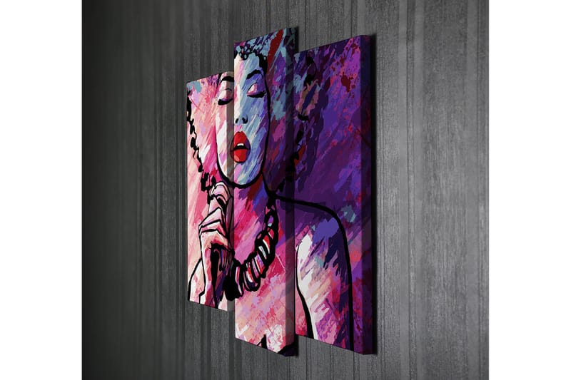 Dekorativ Canvasbilde 3-Deler 45x20 cm - Flerfarget - Interiør - Maleri & posters - Lerretsbilder