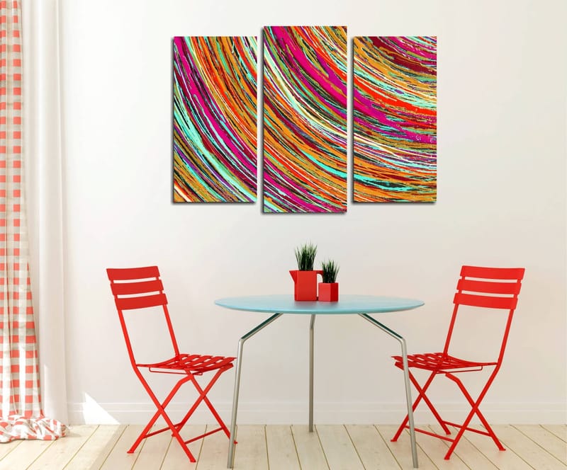 Dekorativ Canvasbilde 3-Deler 45x20 cm - Flerfarget - Interiør - Maleri & posters - Lerretsbilder