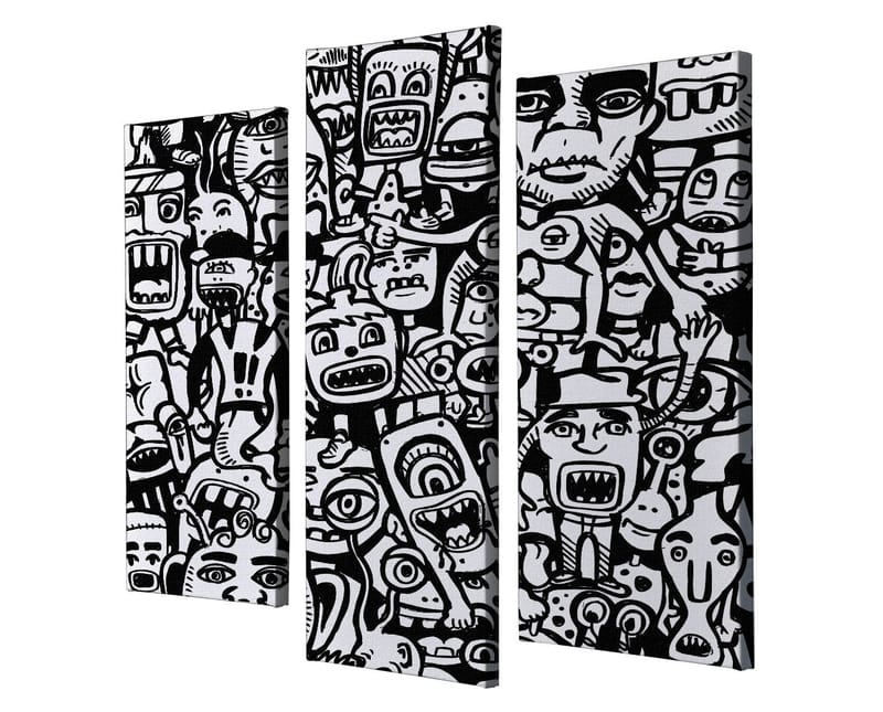 Dekorativ Canvasbilde 3-Deler 45x20 cm - Flerfarget - Interiør - Maleri & posters - Lerretsbilder