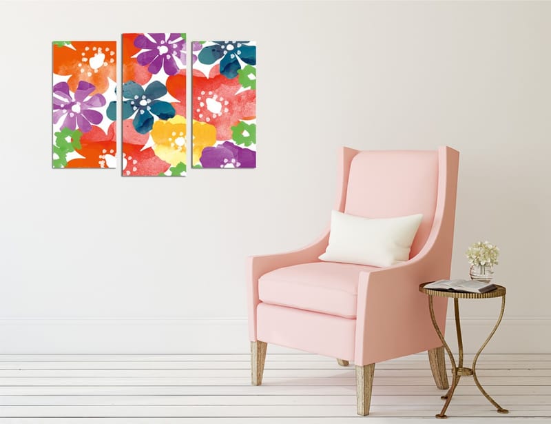 Dekorativ Canvasbilde 3-Deler 45x20 cm - Flerfarget - Interiør - Maleri & posters - Lerretsbilder