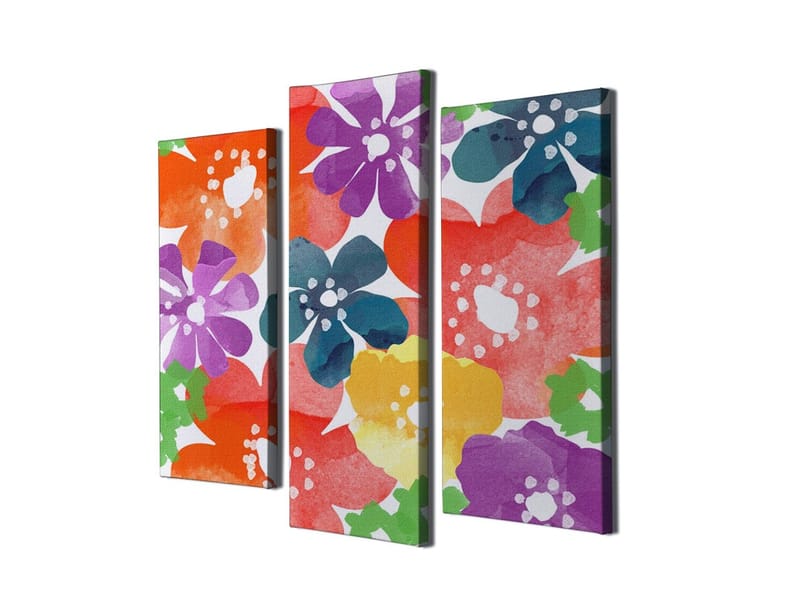 Dekorativ Canvasbilde 3-Deler 45x20 cm - Flerfarget - Interiør - Maleri & posters - Lerretsbilder
