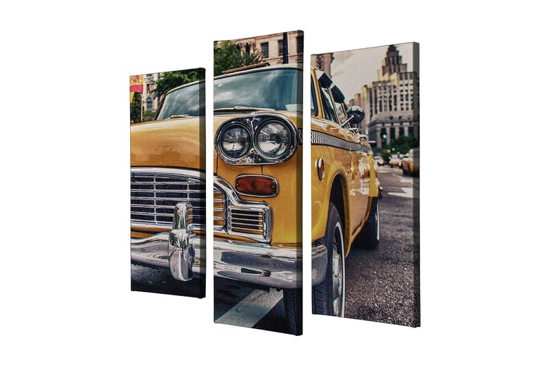 Dekorativ Canvasbilde 3-Deler 45x20 cm - Flerfarget - Interiør - Maleri & posters - Lerretsbilder