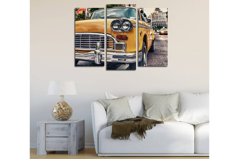Dekorativ Canvasbilde 3-Deler 45x20 cm - Flerfarget - Interiør - Maleri & posters - Lerretsbilder