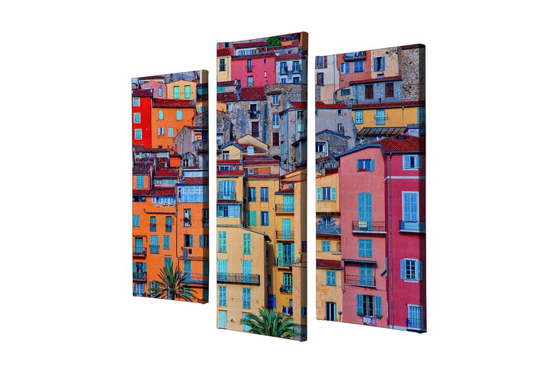 Dekorativ Canvasbilde 3-Deler 45x20 cm - Flerfarget - Interiør - Maleri & posters - Lerretsbilder