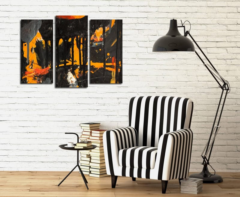 Dekorativ Canvasbilde 3-Deler 45x20 cm - Flerfarget - Interiør - Maleri & posters - Lerretsbilder