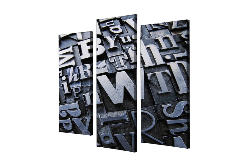 Dekorativ Canvasbilde 3-Deler 45x20 cm - Flerfarget - Interiør - Maleri & posters - Lerretsbilder