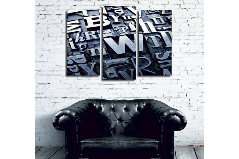 Dekorativ Canvasbilde 3-Deler 45x20 cm - Flerfarget - Interiør - Maleri & posters - Lerretsbilder