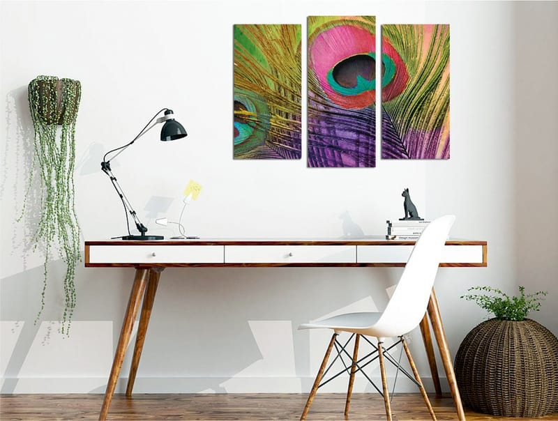 Dekorativ Canvasbilde 3-Deler 45x20 cm - Flerfarget - Interiør - Maleri & posters - Lerretsbilder