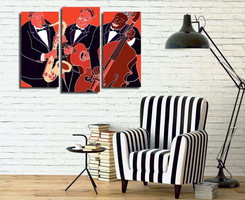 Dekorativ Canvasbilde 3-Deler 45x20 cm - Flerfarget - Interiør - Maleri & posters - Lerretsbilder