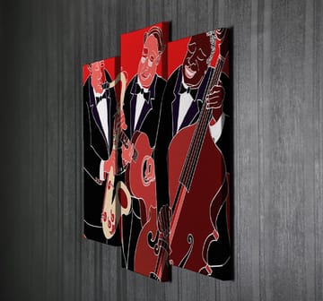 Dekorativ Canvasbilde 3-Deler 45x20 cm - Flerfarget - Interiør - Maleri & posters - Lerretsbilder