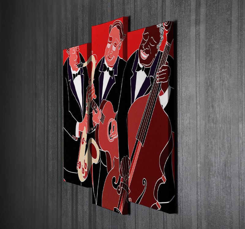 Dekorativ Canvasbilde 3-Deler 45x20 cm - Flerfarget - Interiør - Maleri & posters - Lerretsbilder