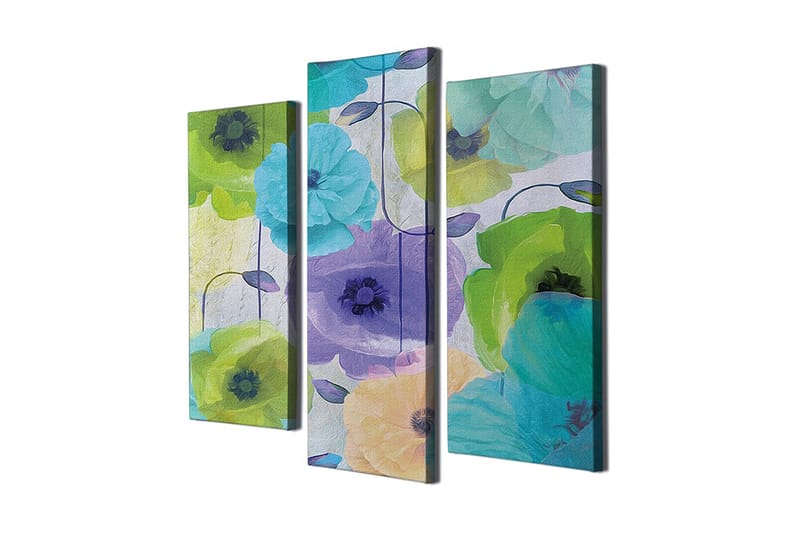 Dekorativ Canvasbilde 3-Deler 45x20 cm - Flerfarget - Interiør - Maleri & posters - Lerretsbilder