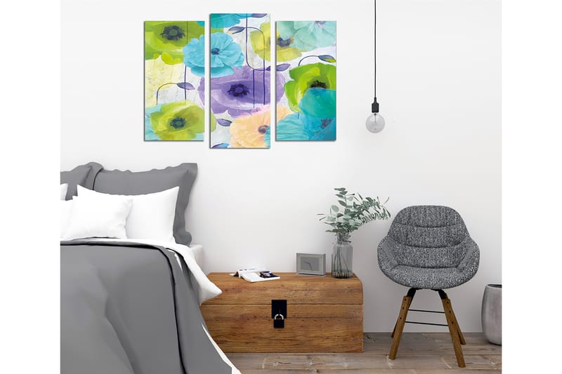 Dekorativ Canvasbilde 3-Deler 45x20 cm - Flerfarget - Interiør - Maleri & posters - Lerretsbilder