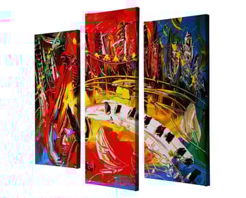 Dekorativ Canvasbilde 3-Deler 45x20 cm - Flerfarget - Interiør - Maleri & posters - Lerretsbilder