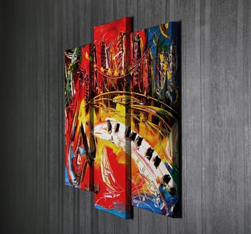 Dekorativ Canvasbilde 3-Deler 45x20 cm - Flerfarget - Interiør - Maleri & posters - Lerretsbilder