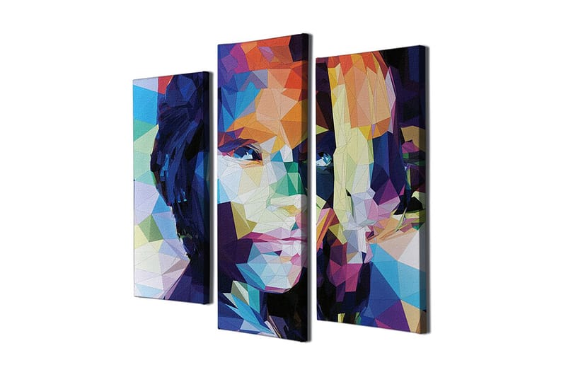 Dekorativ Canvasbilde 3-Deler 45x20 cm - Flerfarget - Interiør - Maleri & posters - Lerretsbilder
