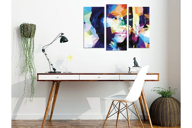 Dekorativ Canvasbilde 3-Deler 45x20 cm - Flerfarget - Interiør - Maleri & posters - Lerretsbilder