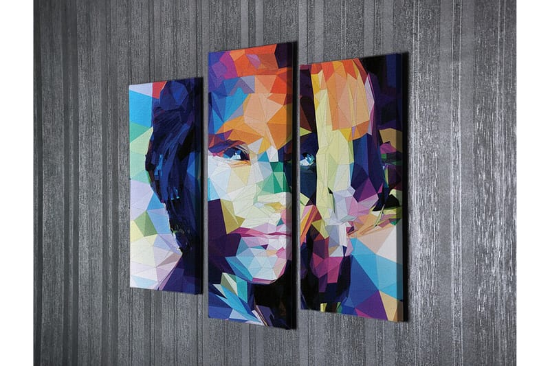 Dekorativ Canvasbilde 3-Deler 45x20 cm - Flerfarget - Interiør - Maleri & posters - Lerretsbilder
