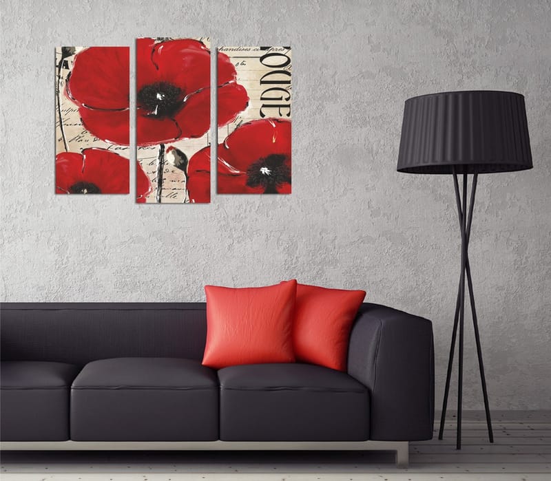 Dekorativ Canvasbilde 3-Deler 45x20 cm - Flerfarget - Interiør - Maleri & posters - Lerretsbilder