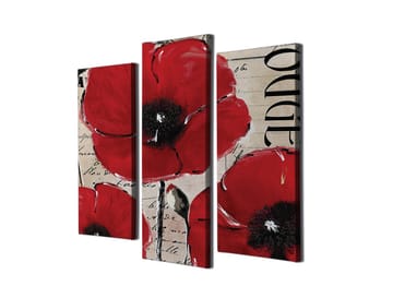 Dekorativ Canvasbilde 3-Deler 45x20 cm - Flerfarget - Interiør - Maleri & posters - Lerretsbilder
