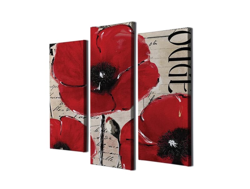 Dekorativ Canvasbilde 3-Deler 45x20 cm - Flerfarget - Interiør - Maleri & posters - Lerretsbilder
