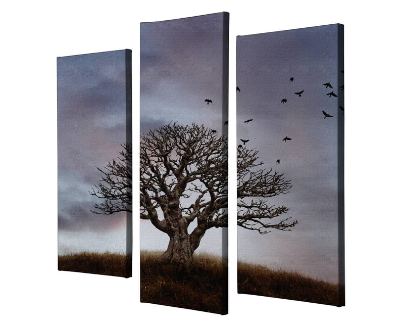 Dekorativ Canvasbilde 3-Deler 45x20 cm - Flerfarget - Interiør - Maleri & posters - Lerretsbilder