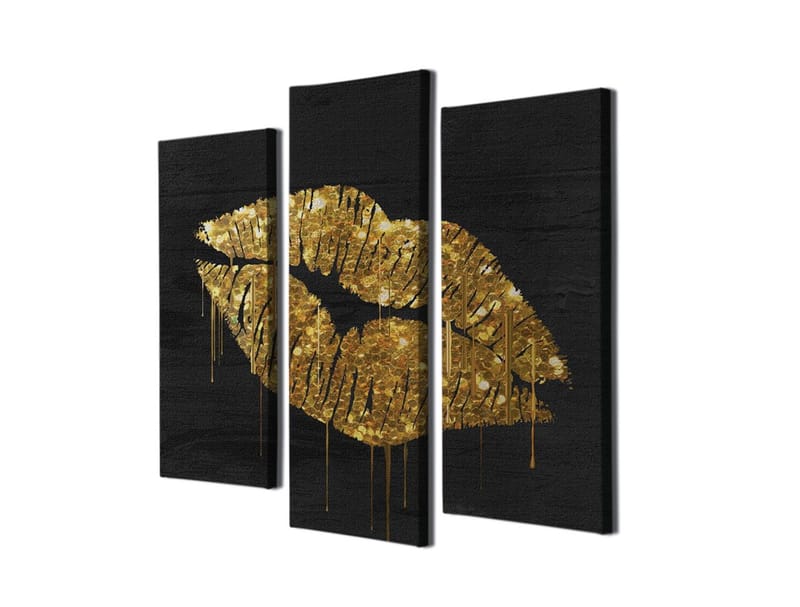 Dekorativ Canvasbilde 3-Deler 45x20 cm - Flerfarget - Interiør - Maleri & posters - Lerretsbilder