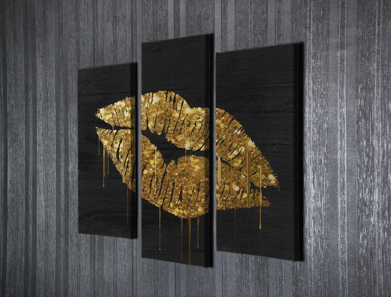 Dekorativ Canvasbilde 3-Deler 45x20 cm - Flerfarget - Interiør - Maleri & posters - Lerretsbilder
